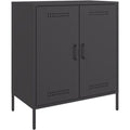 Das Sideboard zeigt geschlossenen Stauraum in Schwarz