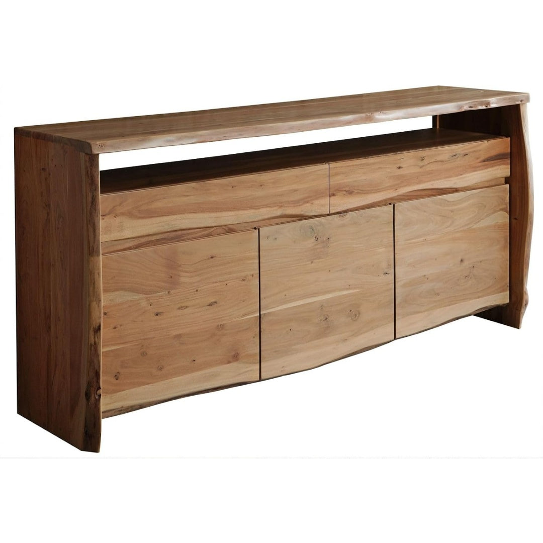 Das Sideboard misst 191 x 45 x 96 cm in Naturbraun