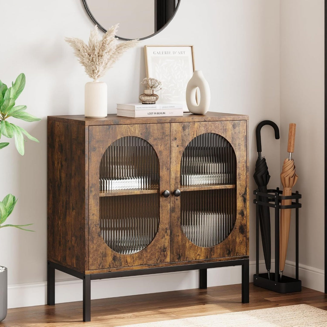 Sideboard mit Glastueren und Flechtoptik