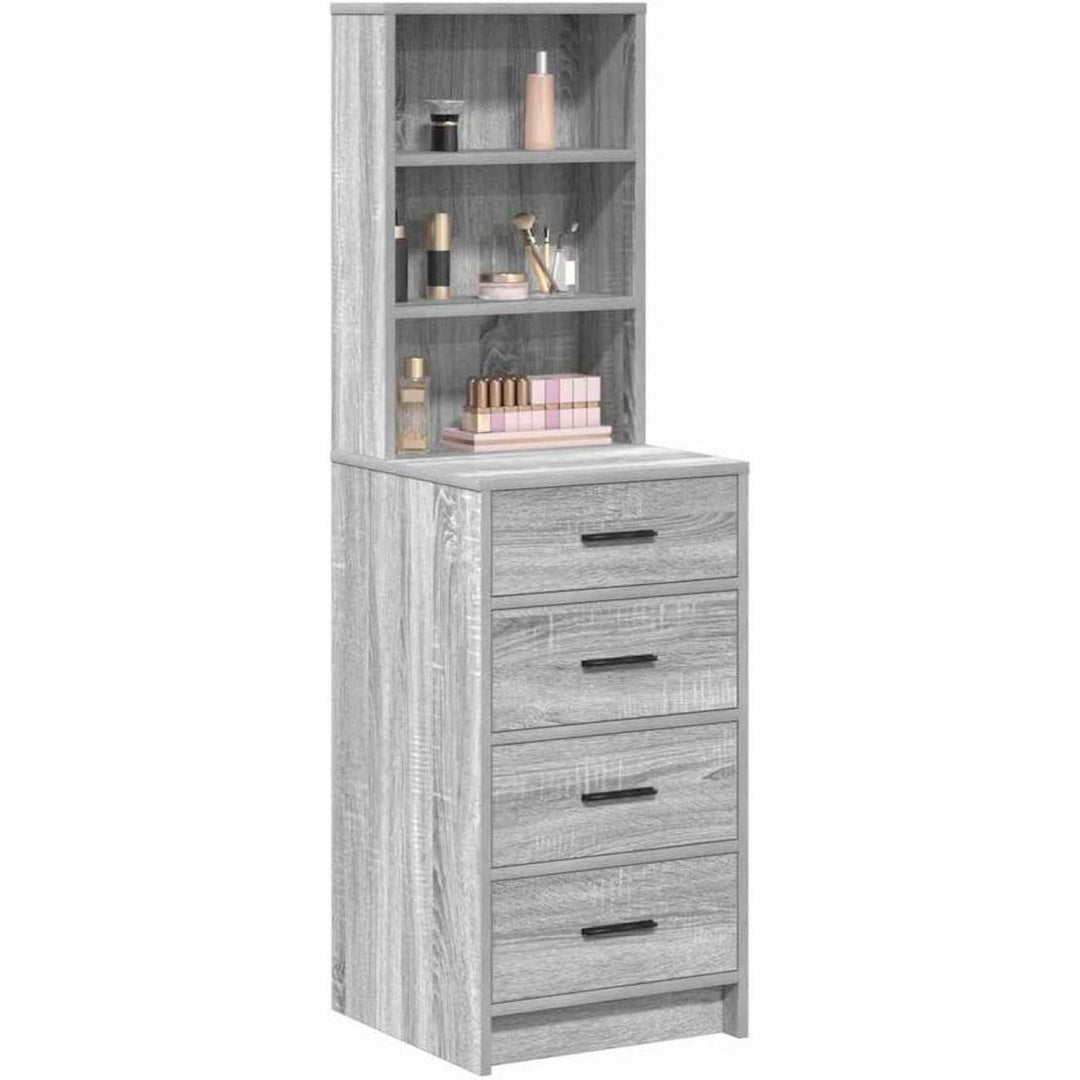 Sideboard in Eichenbraun und Grau mit matten Oberflaechen