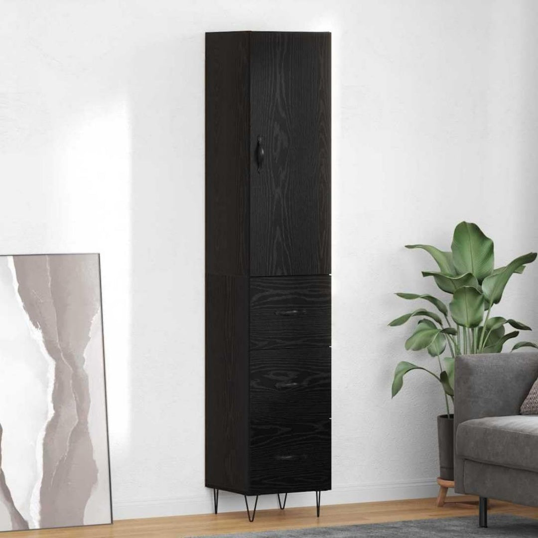 Hochschrank verbindet 3 Schubladen und Metallgriffe
