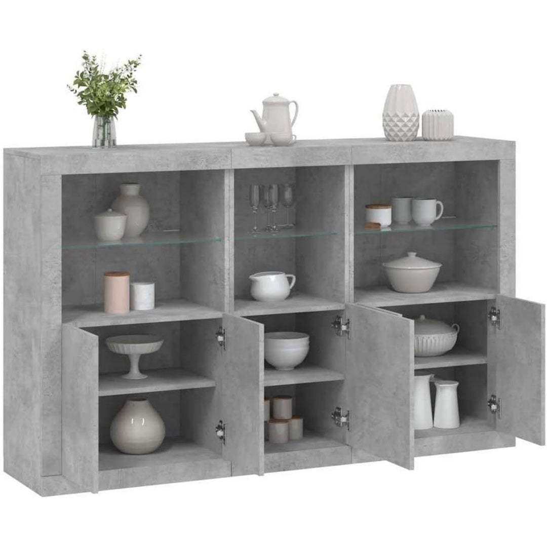 Sideboard mit den Massen 162 x 37 x 100 cm in Betongrau