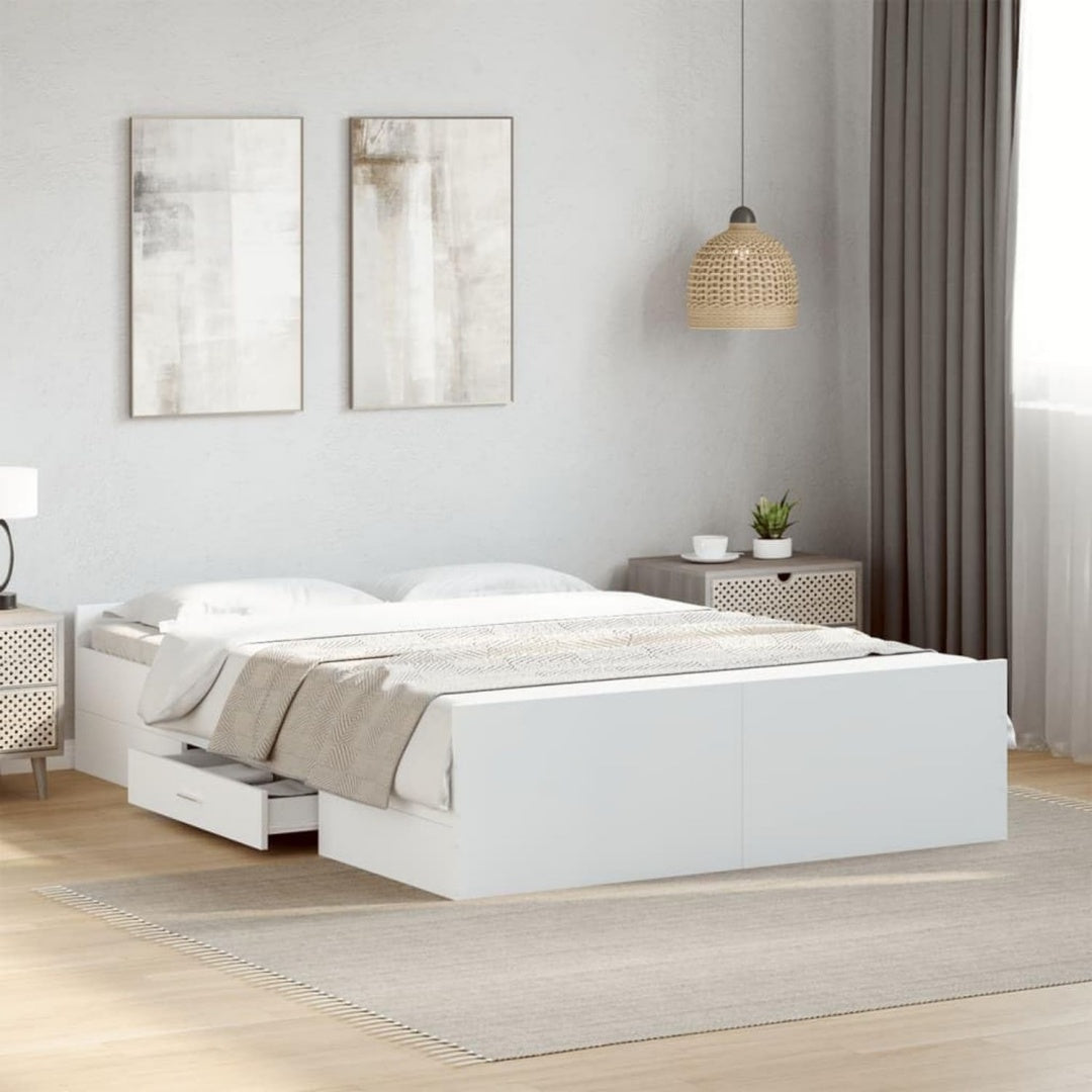 Bettgestell mit den Massen 135 x 190 cm in Weiss