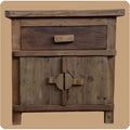 Das Sideboard misst 70 x 45 x 70 cm in Naturbraun