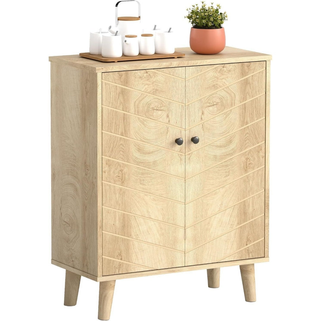 Sideboard verbindet sanft schliessende Fronten und Holzbeine