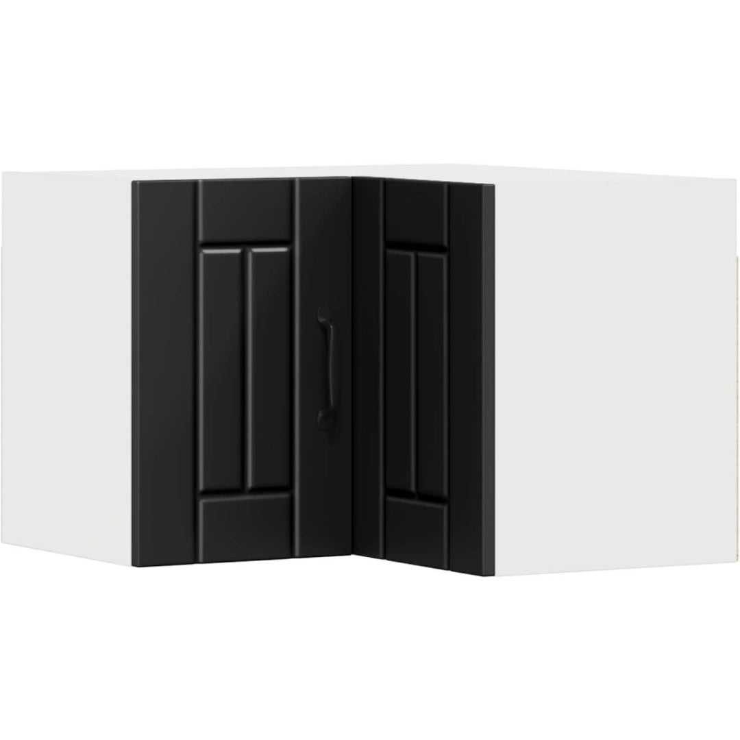 Die Vitrine misst 57 x 57 x 40 cm in Schwarz