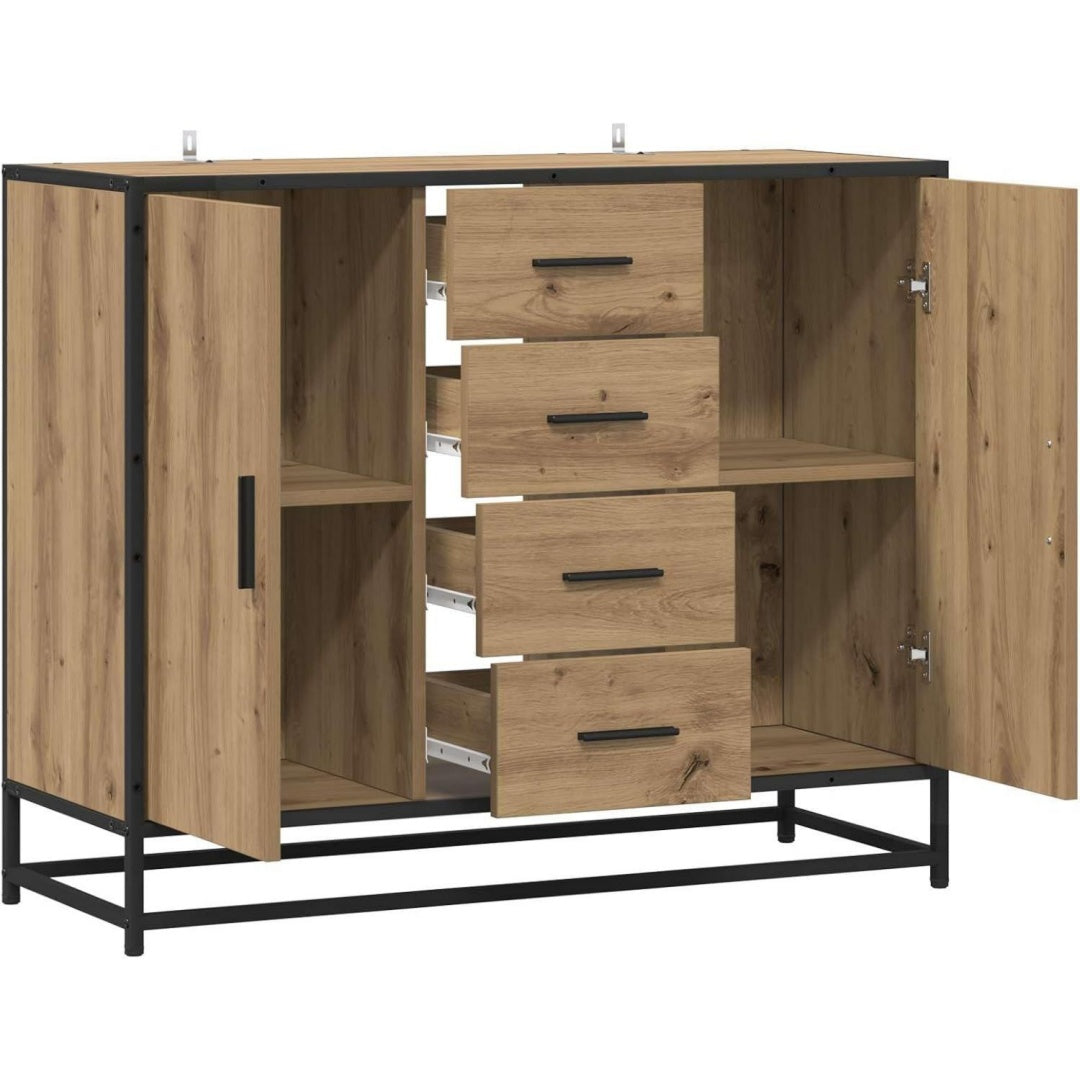 Geschlossener Stauraum trifft auf eine Drehfunktion an dem Sideboard