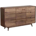 Das Sideboard misst 160 x 40 x 95 cm in Nussbaumbraun