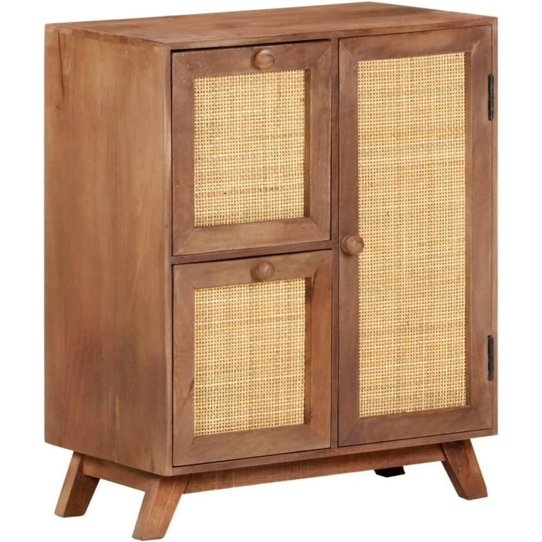 Sideboard mit Schubladen und geflochtenen Elementen
