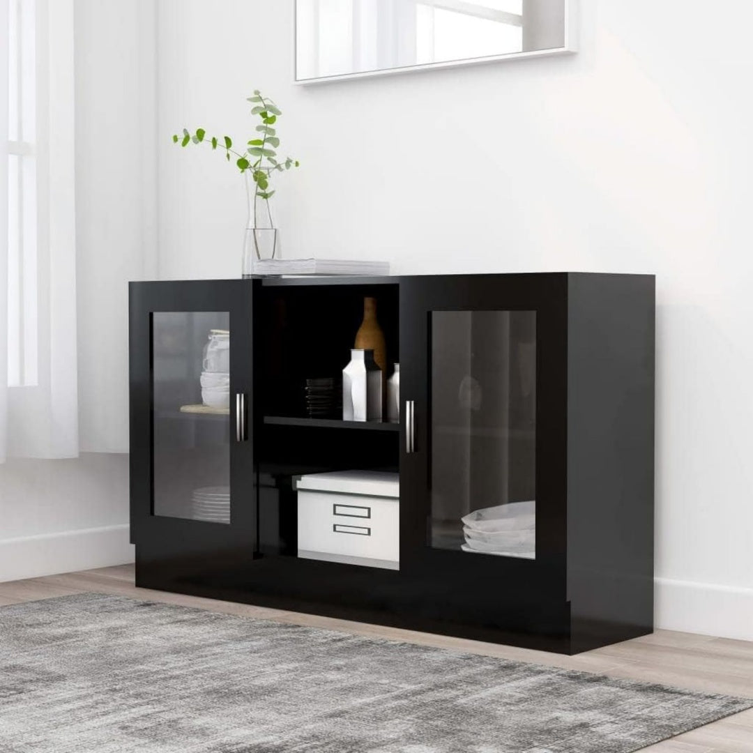 2 Tueren und eine klappbare Konstruktion an dem Sideboard