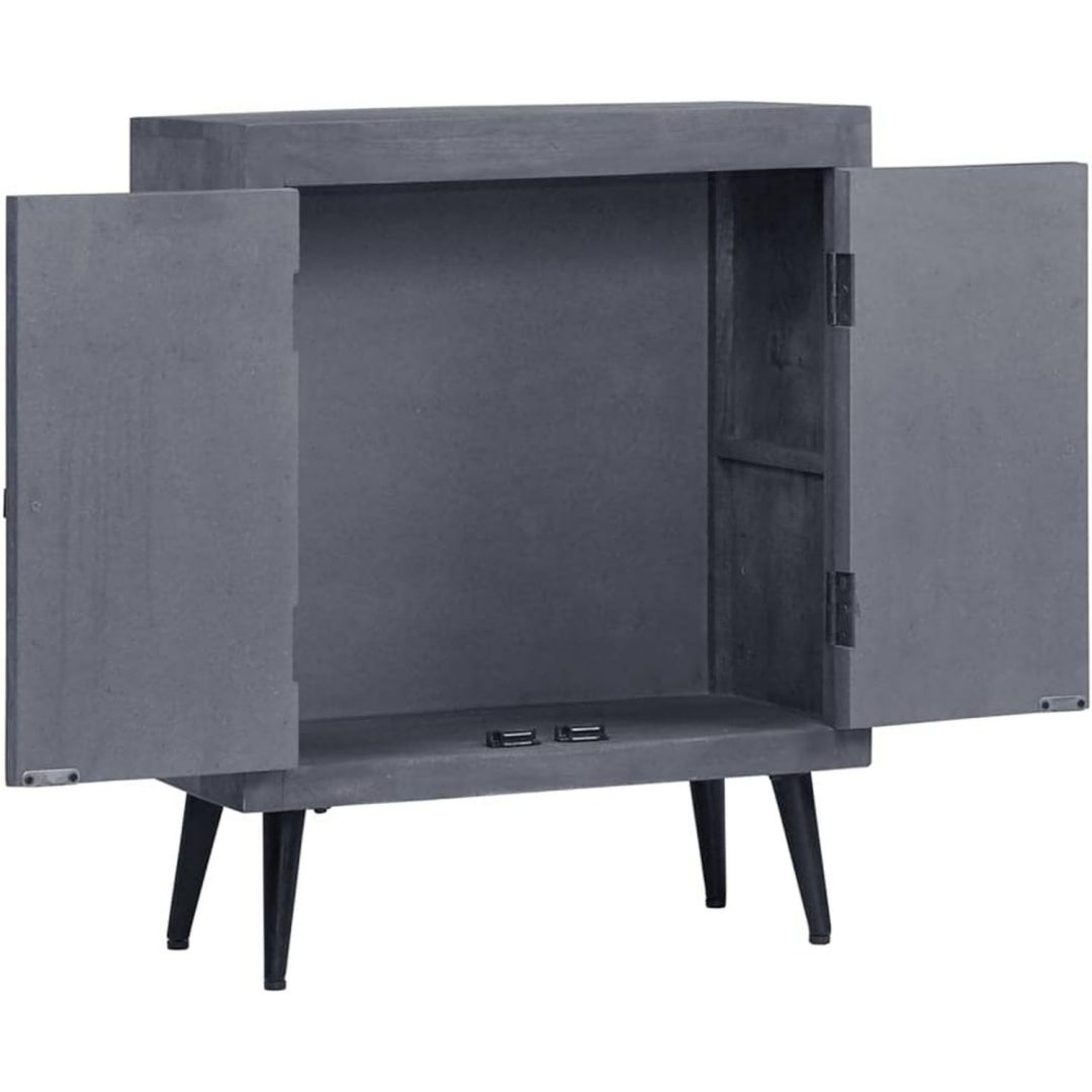 Sideboard in Naturbraun mit einem Metallgestell