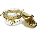 Speisenwaermer in Gold mit glaenzenden Oberflaechen
